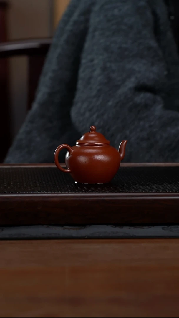 茶壶紫砂125cc小煤窑原矿朱泥笠帽宫灯2