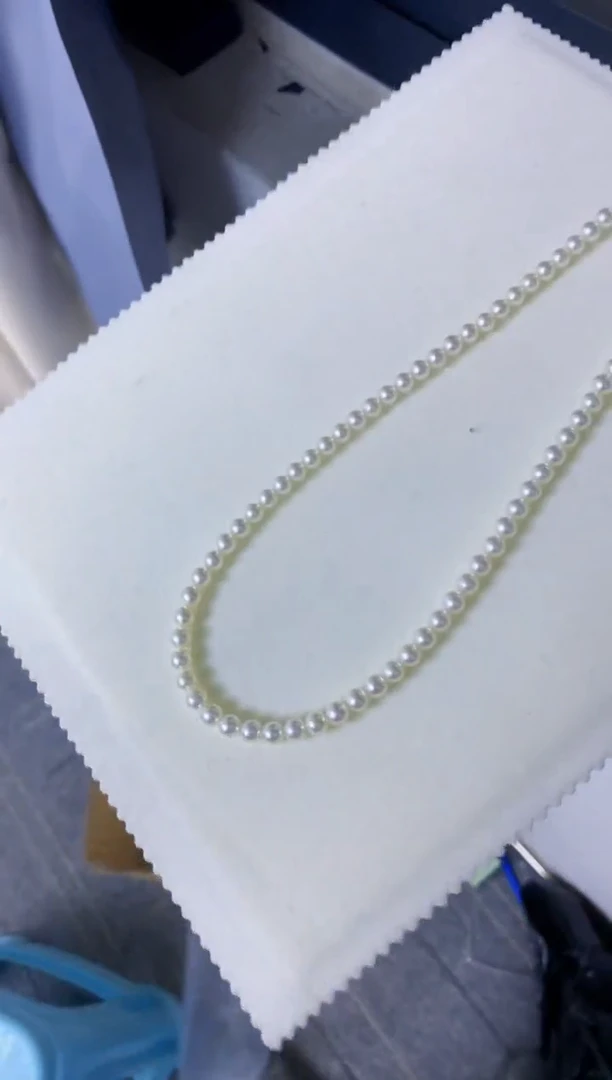 【闪购商品】海水珍珠饰品银S925镶嵌5-5.5rose满珠链带大证