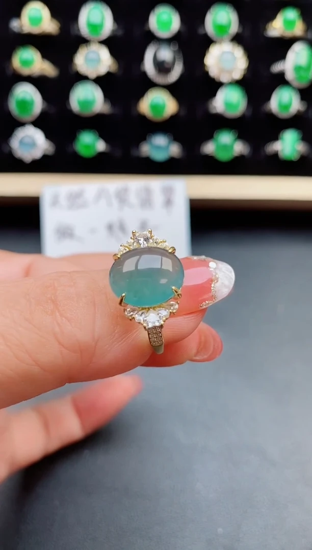 【闪购商品】翡翠戒指银S925镶嵌0800