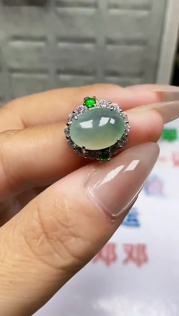 银S925镶嵌戒指翡翠1647