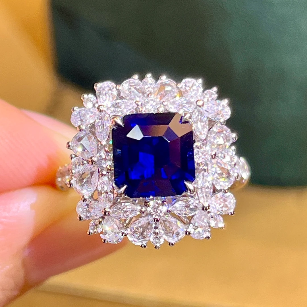 18K金天然皇家蓝Royal blue蓝宝石戒指/吊坠（两用款/不含链）经典