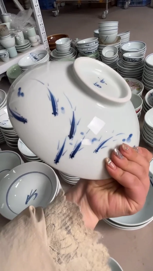 明舟微瑕手绘8.3寸面碗（随机图案单只装）