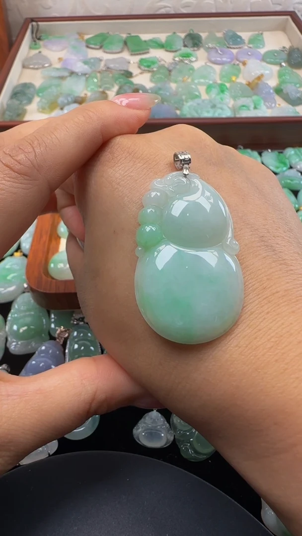 吊坠(不含链)18K金镶嵌翡翠Ⅹ*悦葫芦