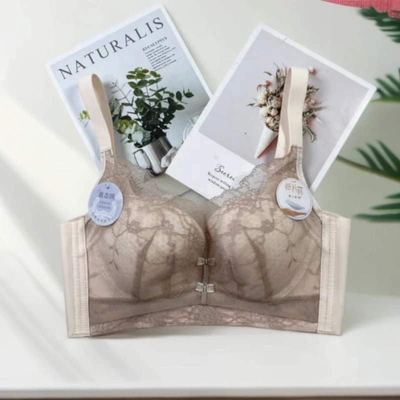 无磁超薄纸片杯无钢圈B杯9947美胸调整液态软胶围收副乳文胸