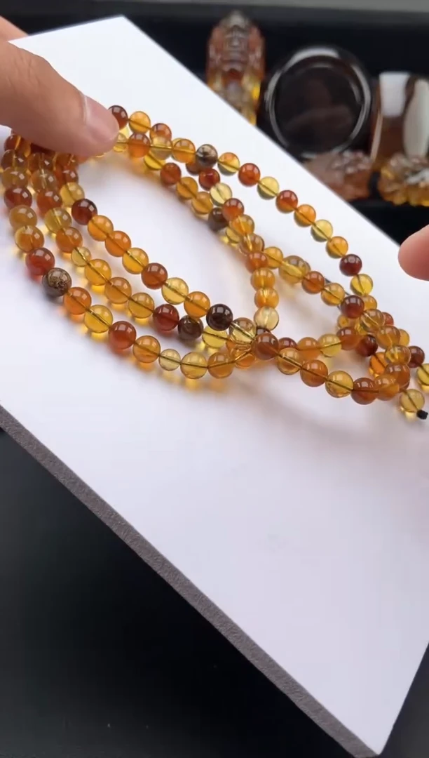 【闪购商品】琥珀手链未镶嵌多宝108项链