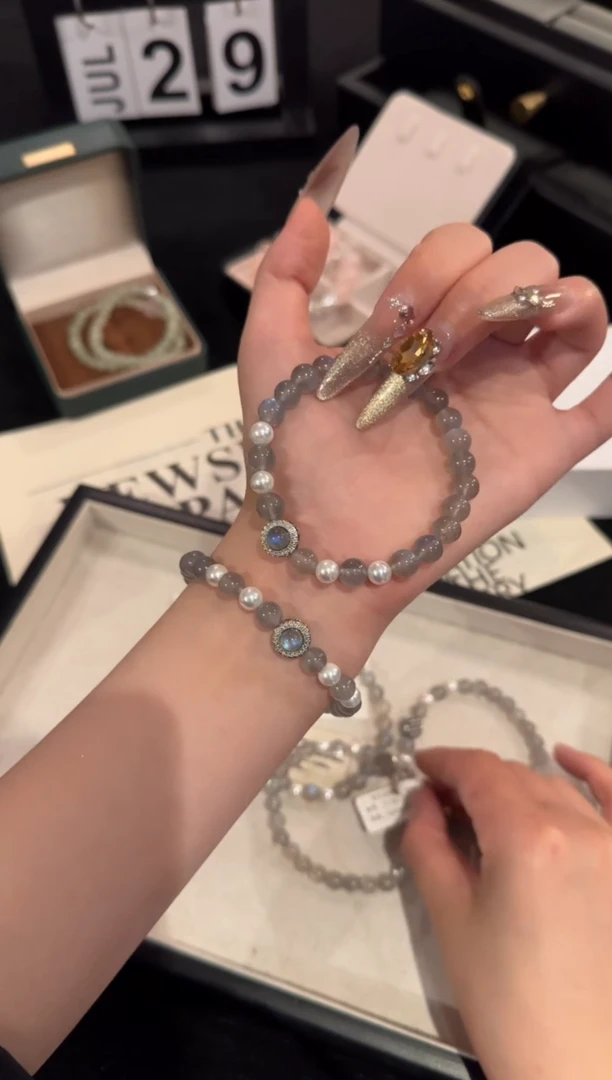 水晶手链合金灰月光F1185