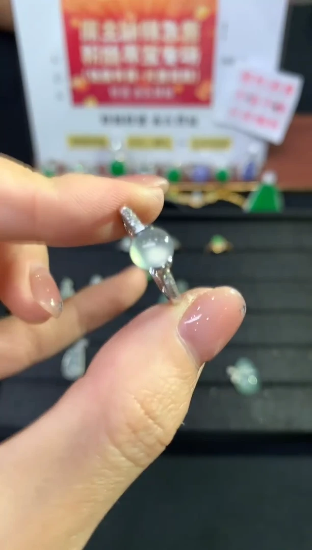 翡翠戒指18K金镶嵌戒指不退不换|1980+0