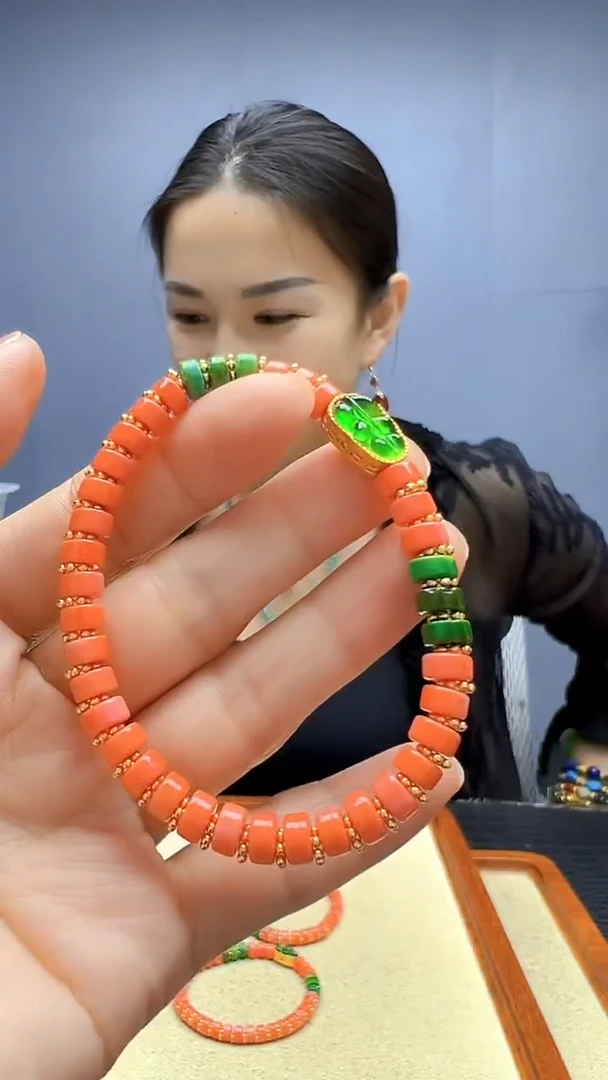 高货diy颈饰叶子算盘手链