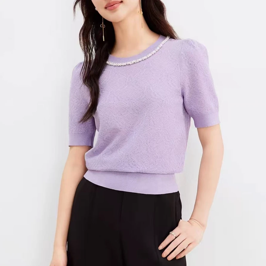 大喜【珂L家】夏日透气提花针织衫（25Z0863）