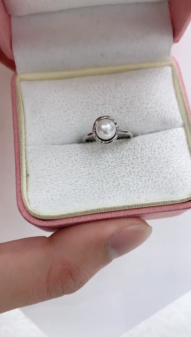 【闪购商品】海水珍珠戒指银S925镶嵌海水珍珠戒指