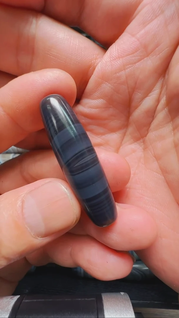 玛瑙/玉髓颈饰未镶嵌伴*晓蓝沁缠丝勒子44*12mm