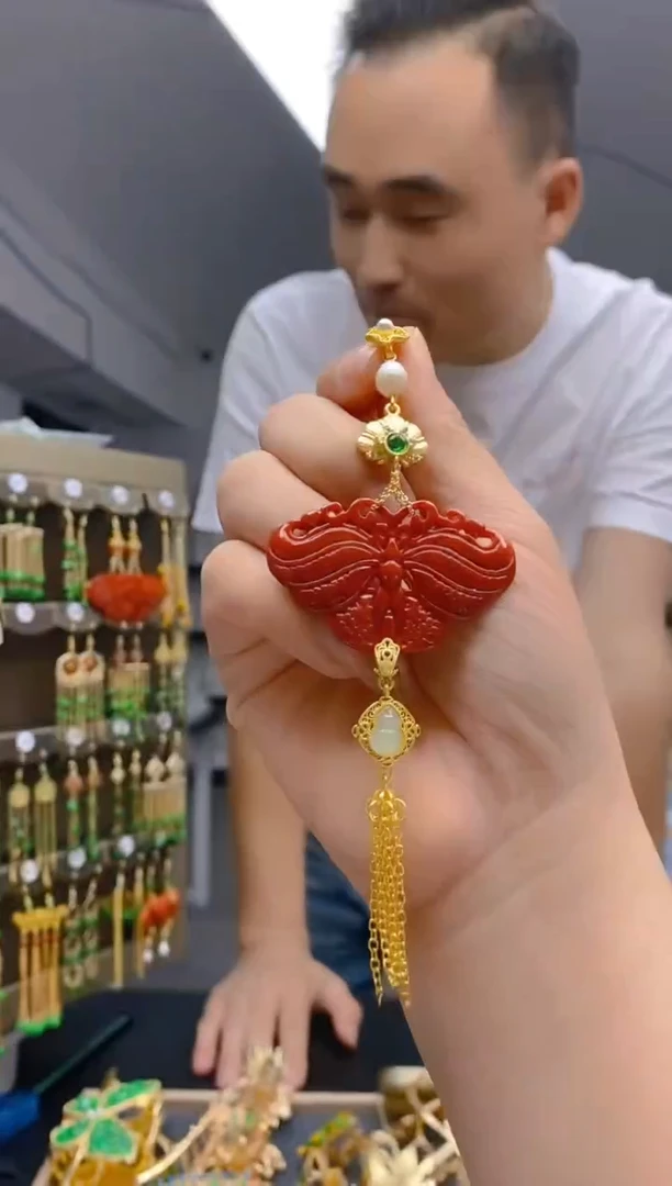 【闪购商品】翡翠耳饰合金104翡翠压襟