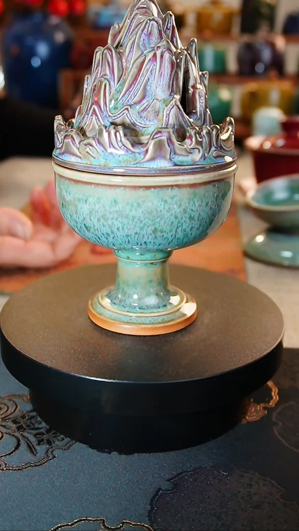 【闪购商品】瓷片700 绿 博山炉