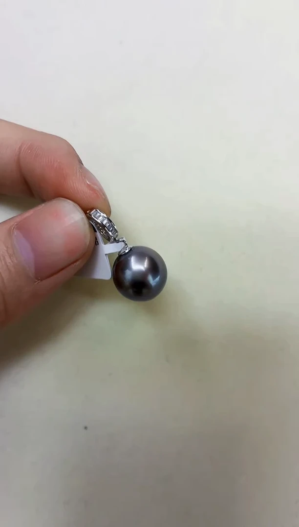 银S925镶嵌DA海水珍珠吊坠12-13 y1052