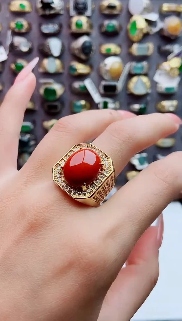 未镶嵌戒指翡翠天然翡翠男戒