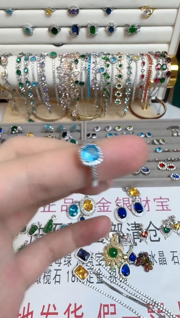 未镶嵌戒指托帕石托帕石戒指