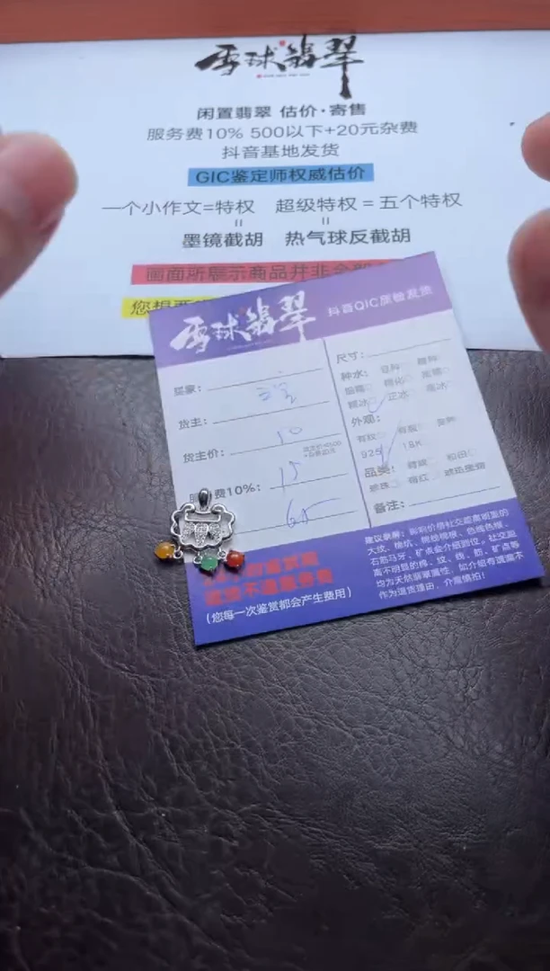 颈饰银S925镶嵌翡翠1236921347