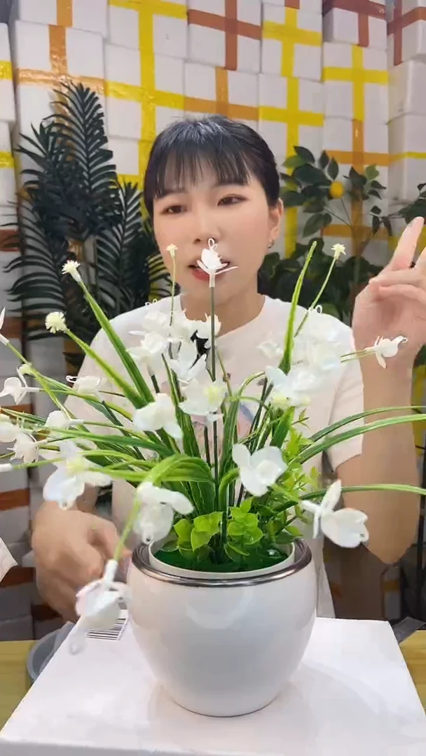 陶瓷花盆边口银苹果盆口径12