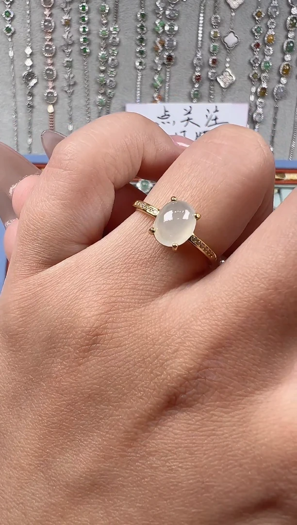 【闪购商品】翡翠戒指银S925镶嵌天然缅料保a保真保天然