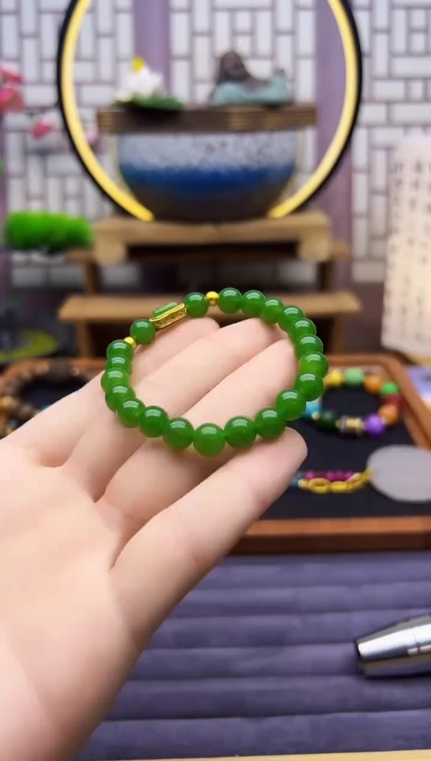 手链14K金镶嵌和田玉S93