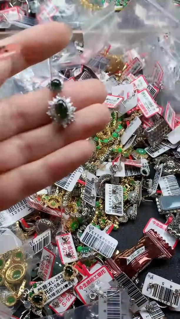 银S925镶嵌戒指翡翠天然A货缅甸翡翠