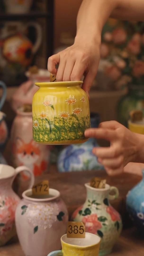 陶瓷268景德镇设计师手作花器摆件侘寂风