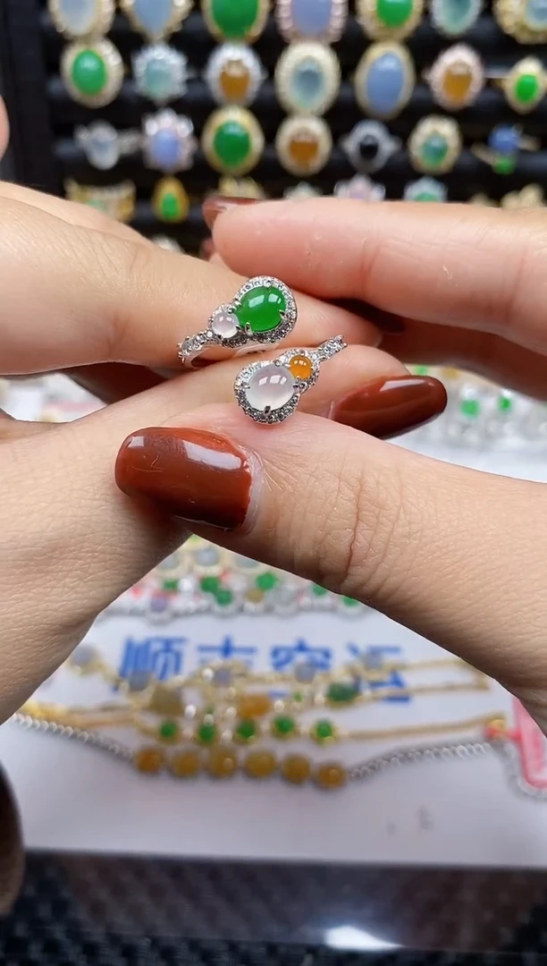 银S925镶嵌戒指翡翠788