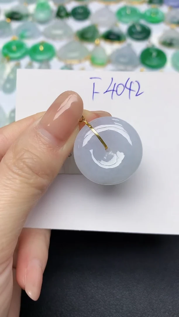 颈饰18K金镶嵌翡翠天然缅甸A货翡翠百元以上9元证书费自理