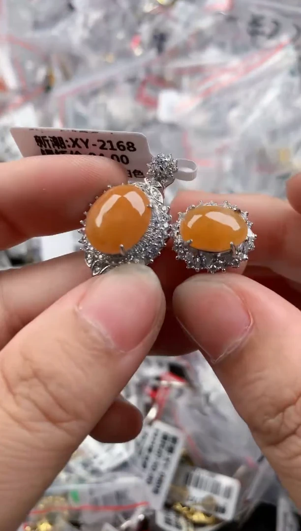 银S925镶嵌戒指翡翠555   1