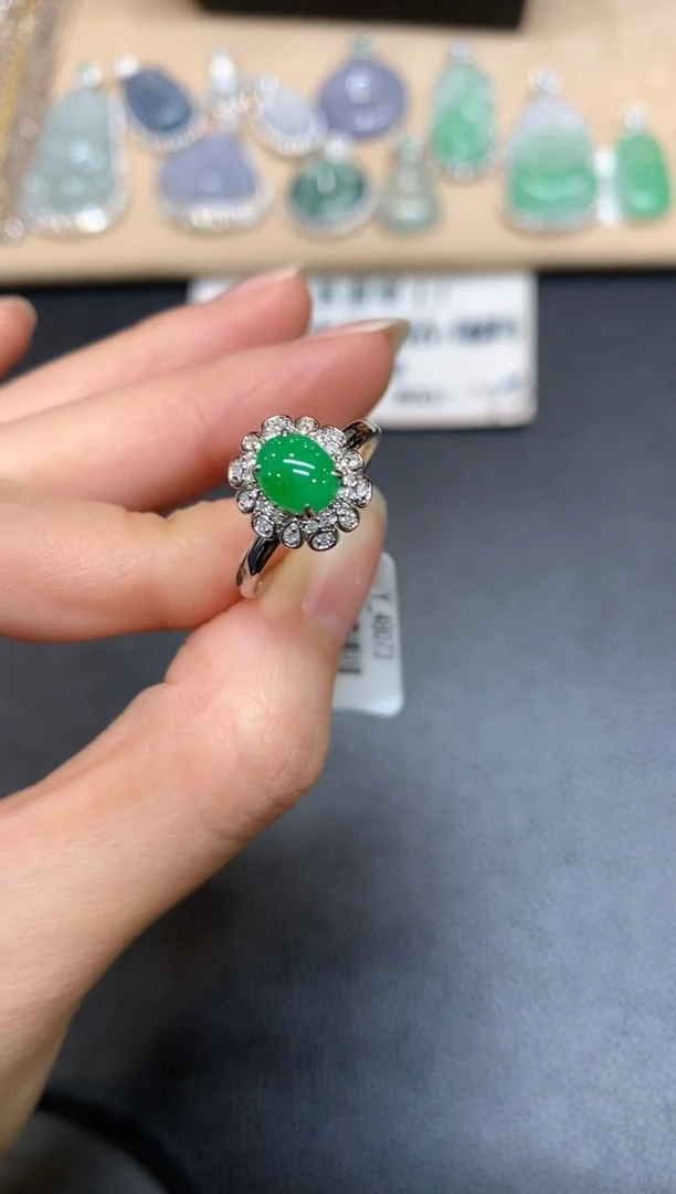 【闪购商品】翡翠戒指18K金镶嵌【无服务费