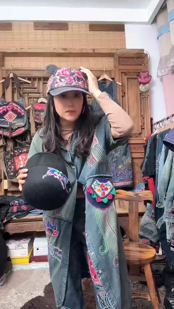 睿*老绣手工帽子