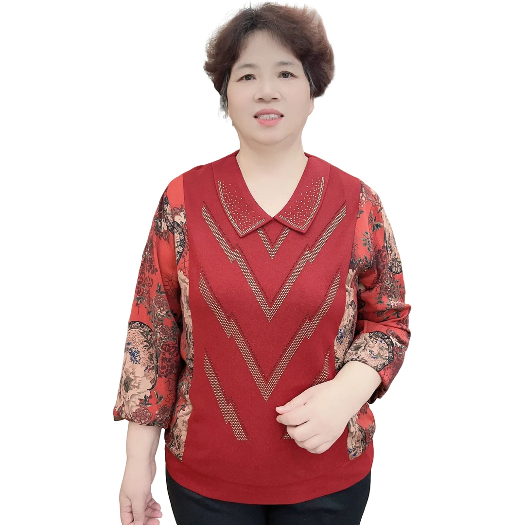 2023秋季时尚新款洋气中老年宽松气质显瘦减龄百搭长袖妈妈装2368