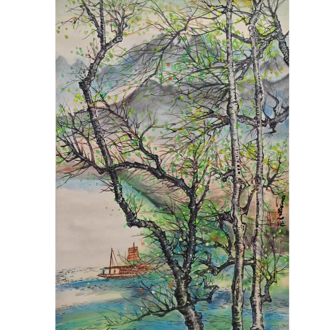 CPQ-14-013-Z  山水 尺寸46*66cm 纸本立轴