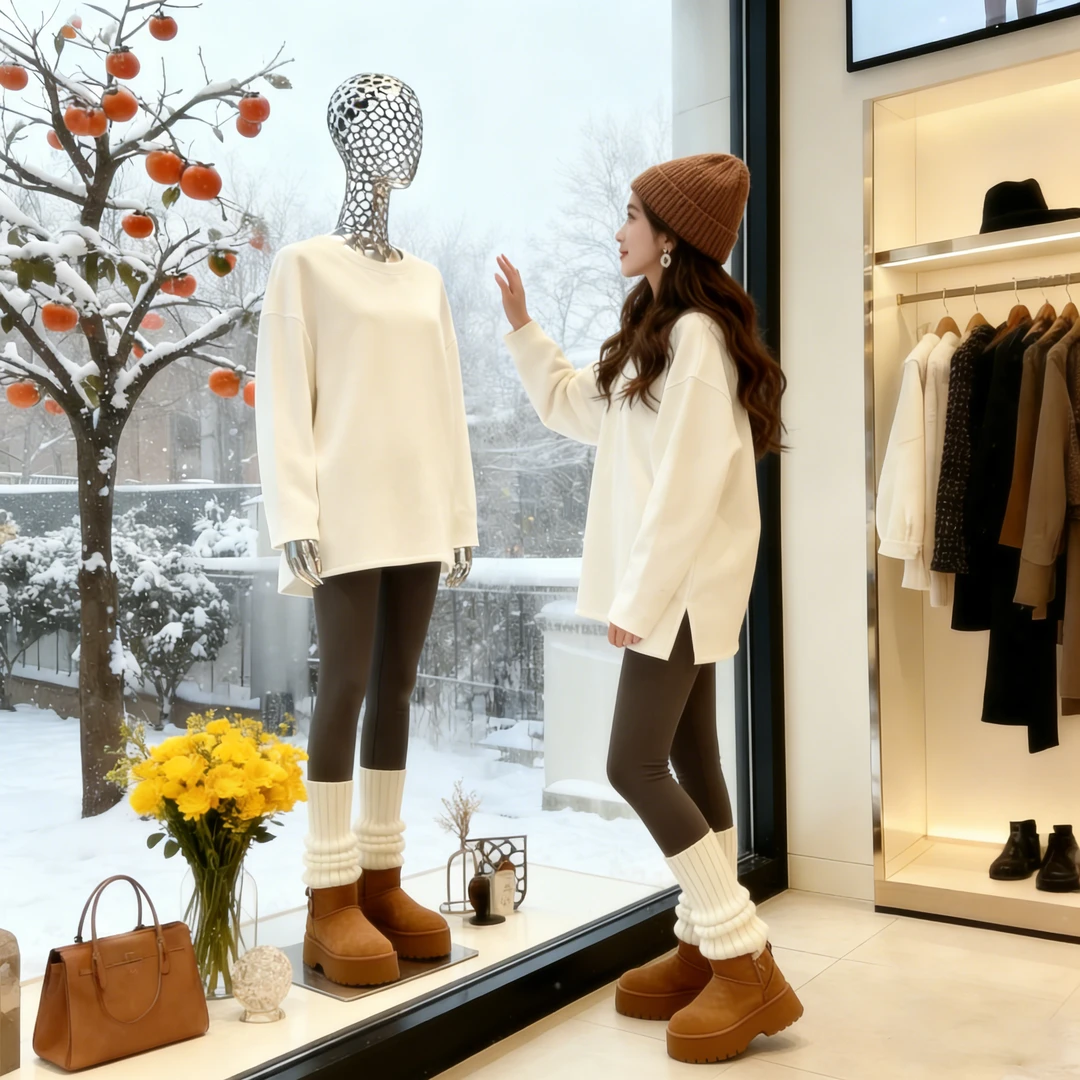 2026春季独特漂亮上衣德绒白色打底衫女内搭宽松女装设计感遮屁股