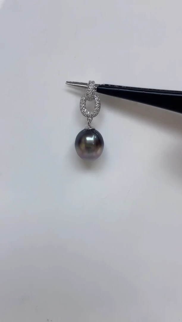 海水珍珠银S925镶嵌吊坠(不含链)珍珠吊坠