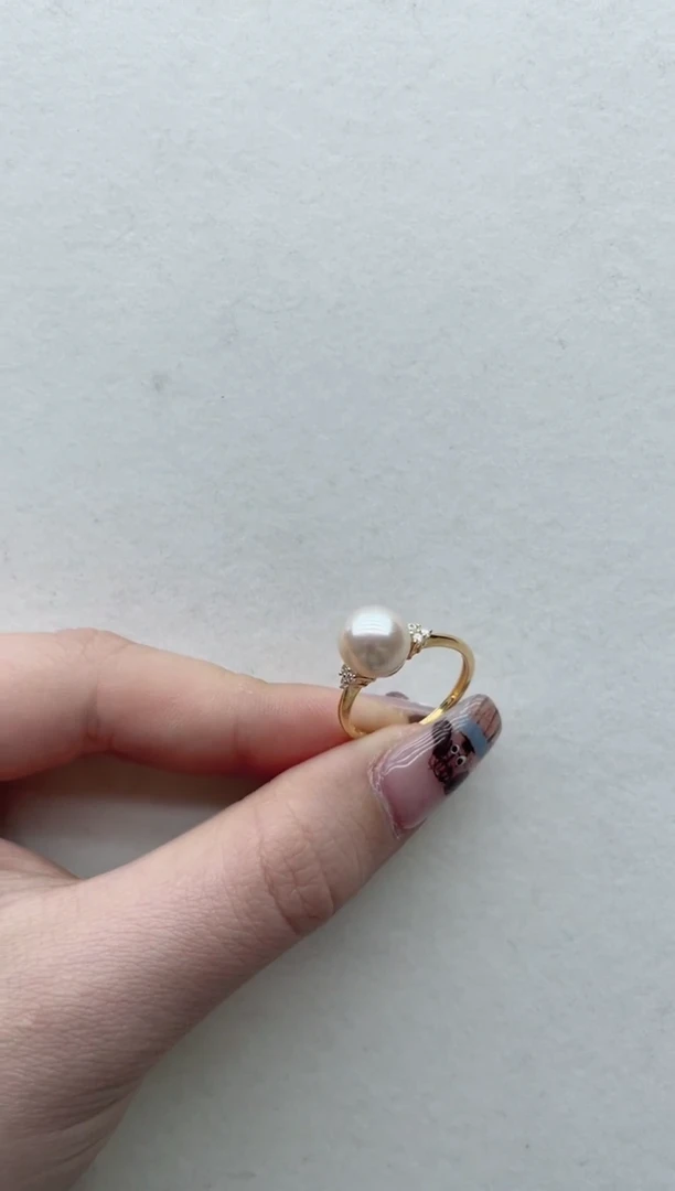 银S925镶嵌海水珍珠戒指17