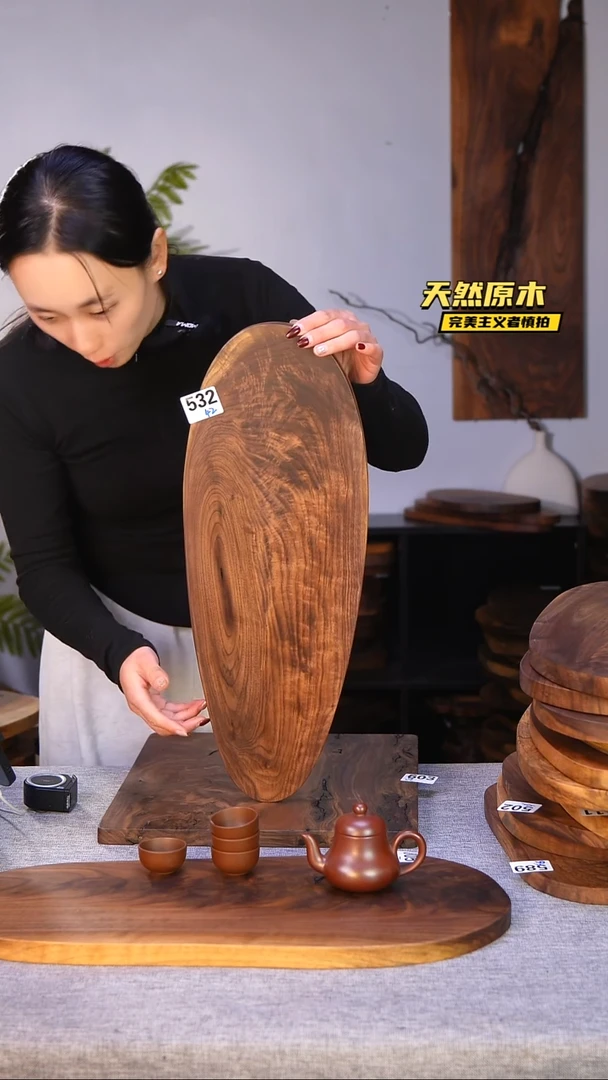 木北美黑胡桃原木.干裂疤结不属于商品质量问题完美主义者慎拍