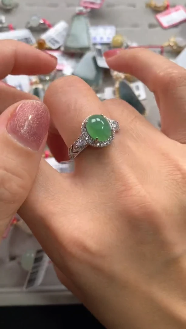 【闪购商品】翡翠戒指银S925镶嵌11111111    5