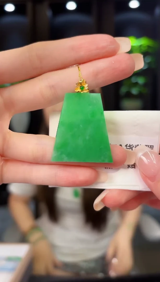 翡翠18K金镶嵌颈饰 缅料A货/支持复检/一件