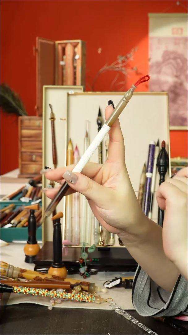 245号闪孤品高货毛笔链接 清水试笔 蘸墨不退