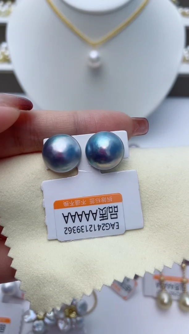 【闪购商品】拼合珍珠（马贝珠）耳饰银S925镶嵌W24