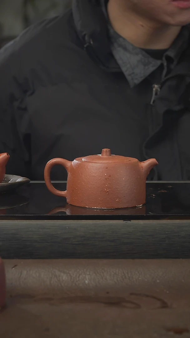 茶壶紫砂井栏，朱砂，170cc