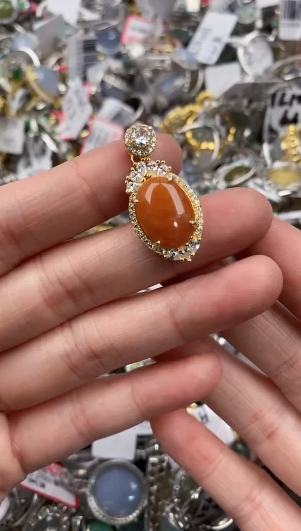 银S925镶嵌戒指翡翠999   8