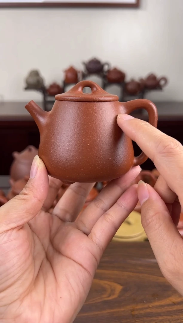 茶壶紫砂红降坡高石瓢壶150CC
