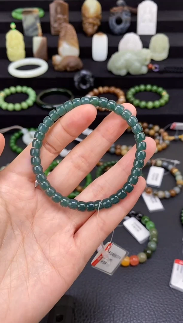 未镶嵌挂件翡翠5mm极限弧手串