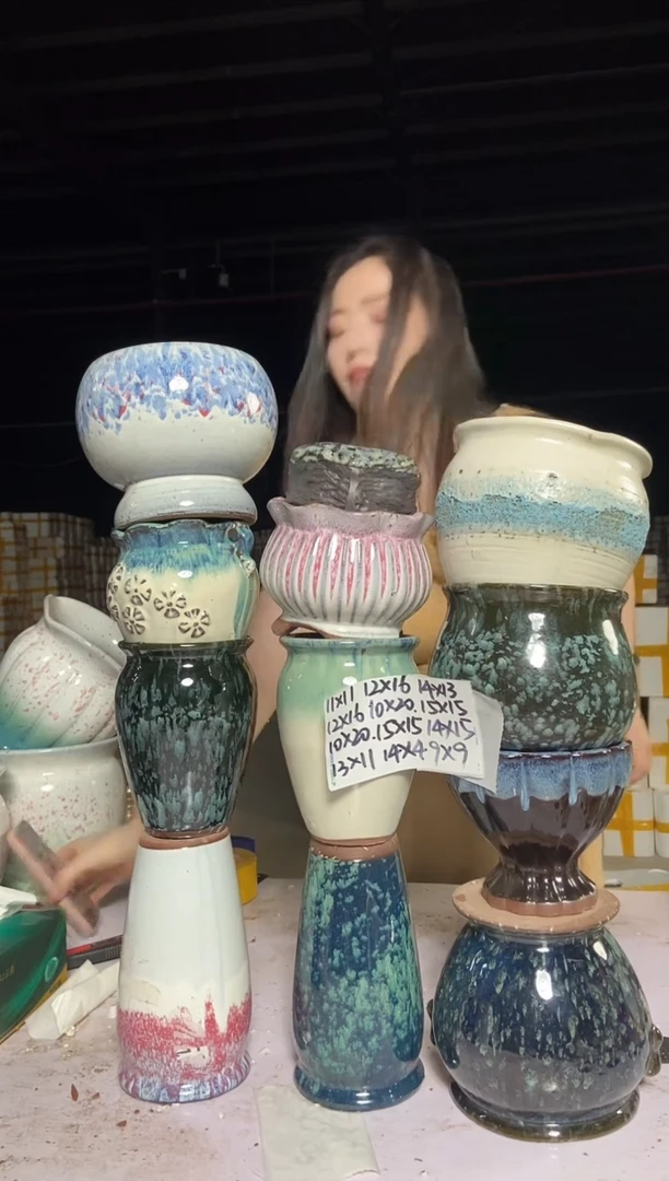 宜兴紫砂粗陶花盆