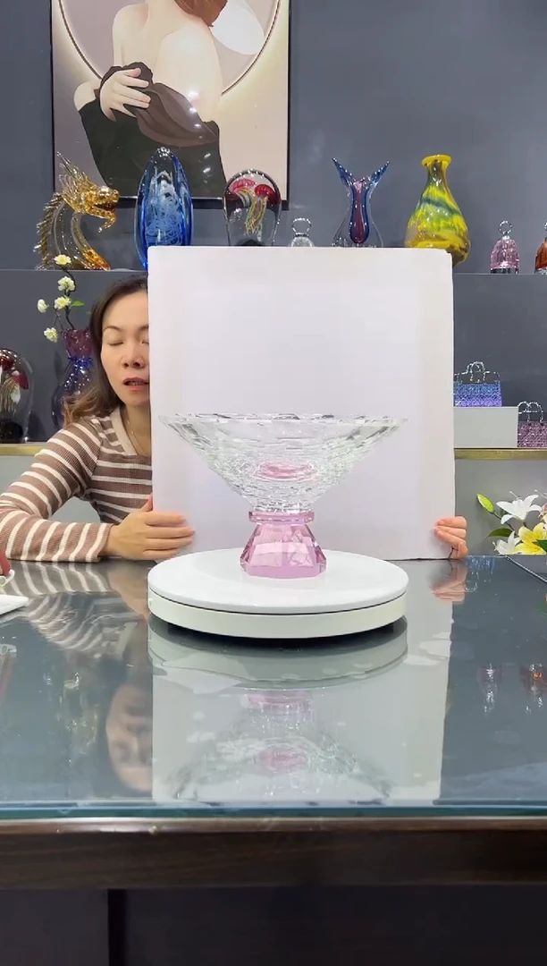 手工艺品琉璃 水晶琉璃果盘1个