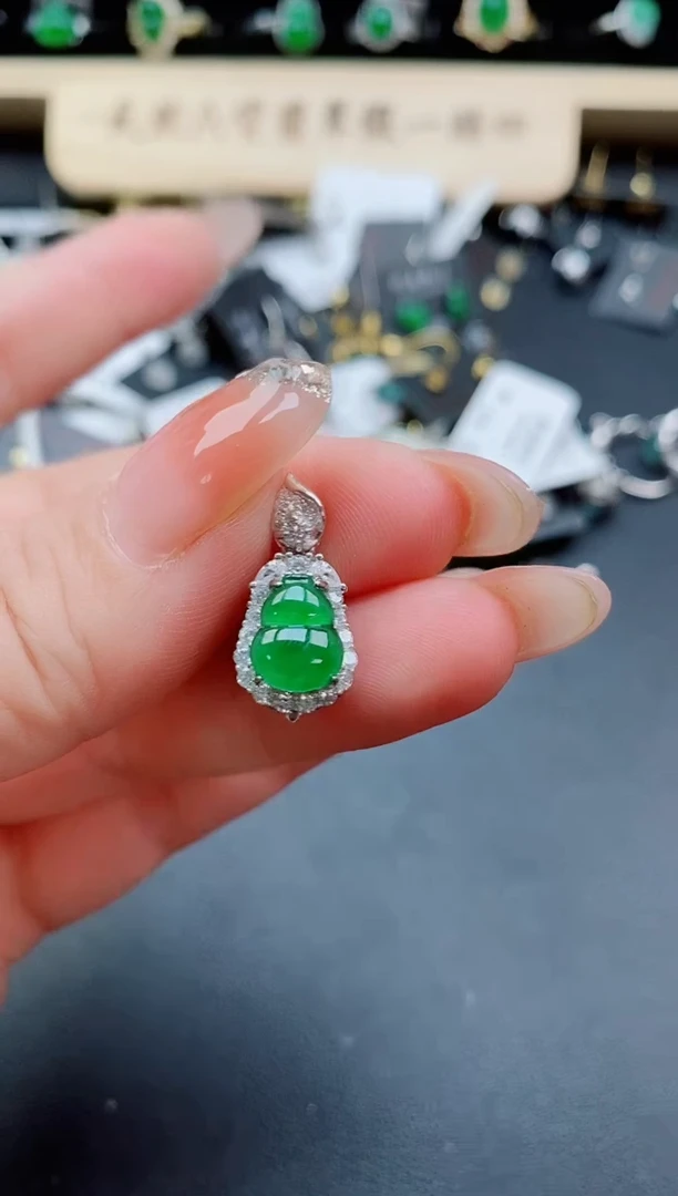 套链银S925镶嵌翡翠1