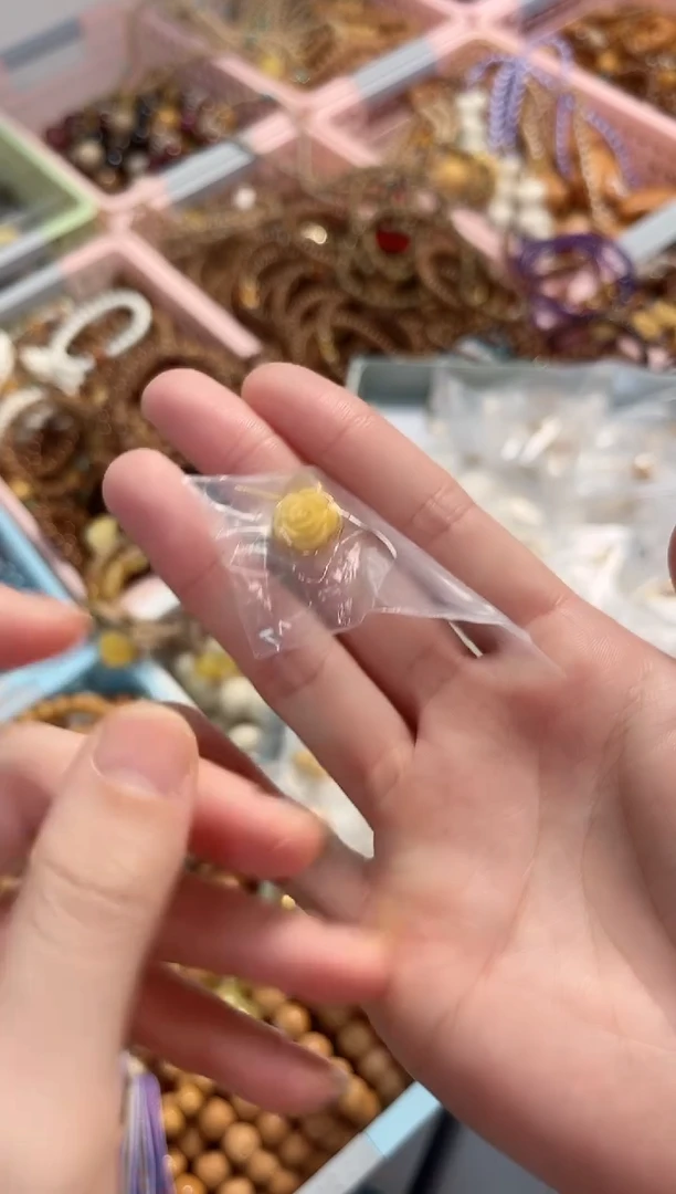 手串蜜蜡银S925镶嵌云***部蜜蜡耳钉玫瑰花s925银