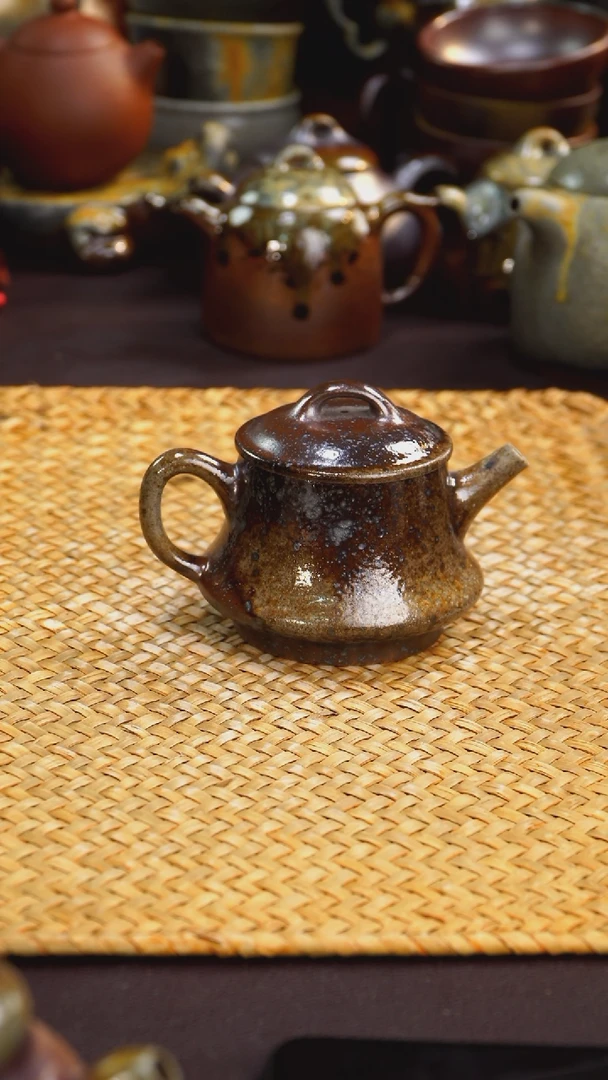 茶壶紫砂纯自然紫砂柴烧